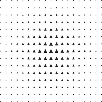 vector black triangle halftone on white background