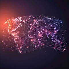 Abstract World Map - Global Network and Connectivity Concept