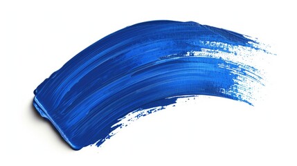 Blue Brush Stroke on White Background for Design and Decoration. Isolated Abstract Paint Texture in Modern Style