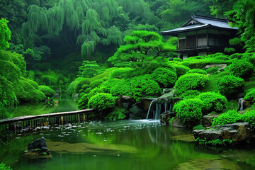 Fototapeta na wymiar Tranquil Japanese Garden Oasis
