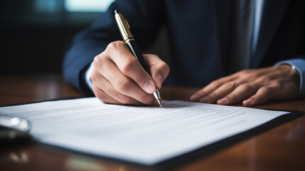 Close-up of Businessperson Signing a Contract
 - obrazy, fototapety, plakaty