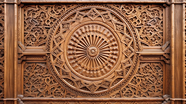 Beautiful Arabic patterns carved from wood
