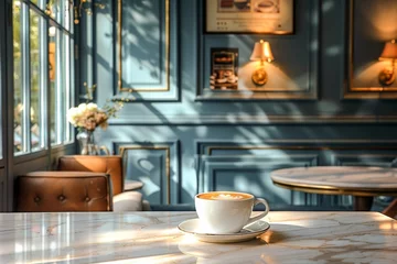 Foto op Plexiglas Coffee Cup on Table. Generative AI © FrequentArt