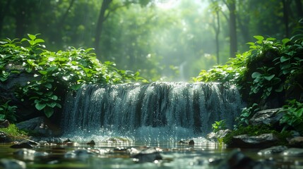 Small Waterfall in Forest