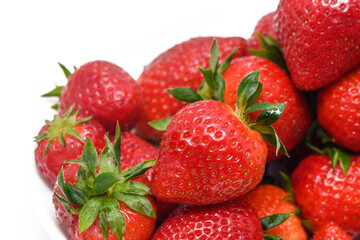 strawberry isolated on white. healthy food red strawberry.juicy straw group. 6