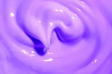 Hair-dye coloring blue purple shampoo balm mask treatment. Cosmetic beauty product sample