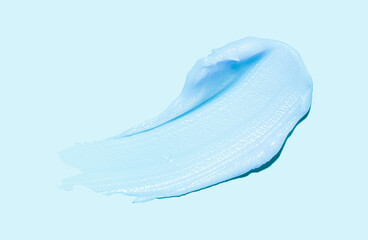 Multicolored cosmetic gel or balm blue background isolated