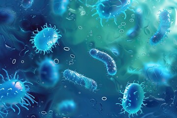 Microscopic world: bacteria under the microscope
