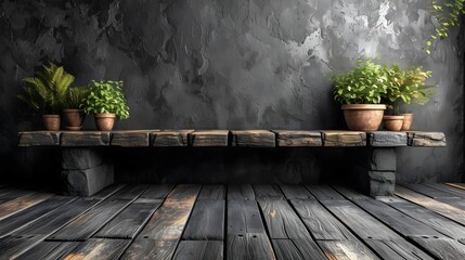 Rustic dining or workspace setup with a wooden table and background Offering a warm and inviting atmosphere for meals Work Or creative projects - obrazy, fototapety, plakaty