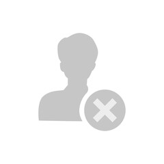 Vector flat illustration in grayscale. Avatar, user profile, person icon, gender neutral silhouette, profile picture. Suitable for social media profiles, icons, screensavers and as a template.