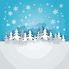 Snow Background. Vector illustration. Snowfall in p - obrazy, fototapety, plakaty