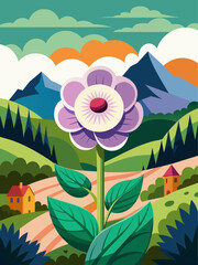 Anemone vector landscape background featuring a vibrant underwater scene with anemones in bloom.