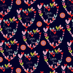 Colorful Wreath hearts pattern