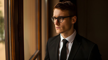 Sophistication urbaine : jeune homme élégant en costume et cravate élégants, respirant la confiance et la classe