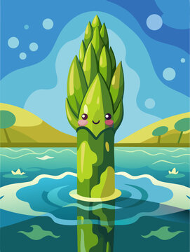 asparagus vegetable water background