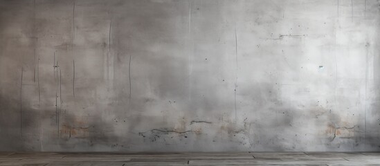 A room with a concrete wall and a wooden floor. The monochrome photography captures the contrast between the grey concrete and the warm wood tones