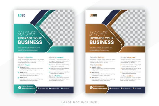 Corporate Modern Business flyer design template. Geometric shape business flyer design layout, business poster design, and leaflets.
