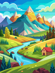 Obraz premium background vector landscape background