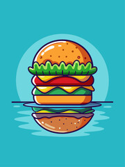 burger silat water background