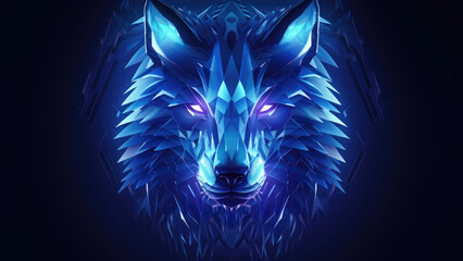 Neon wolf: Abstract Digital Illustration
