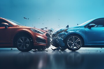 Two Car crash with destroyed cars