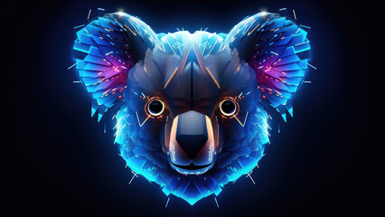 Neon koala: Abstract Digital Illustration