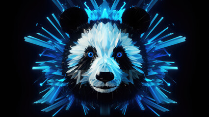 Neon panda: Abstract Digital Illustration