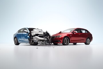 Two Car crash with destroyed cars