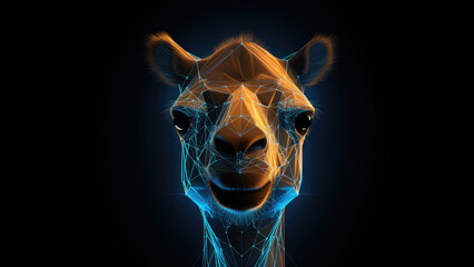 Neon camel: Abstract Digital Illustration