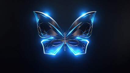 Neon butterfly: Abstract Digital Illustration