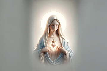 Sagrado Coração de Maria - Imaculado Coração de Maria - Nossa Senhora - Virgem Maria - obrazy, fototapety, plakaty