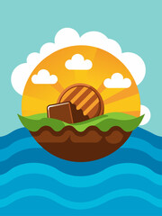 Chocolate-colored food on a light blue background is ready to be eaten.