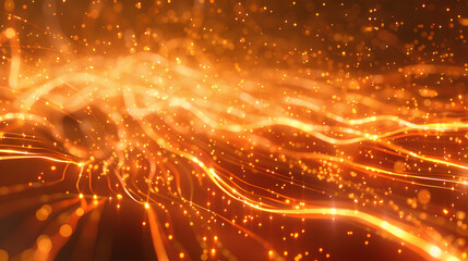 Fototapeta premium orange glowing line effect 