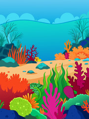 Fototapeta na wymiar The colorful coral reefs and diverse marine life create a vibrant underwater landscape.