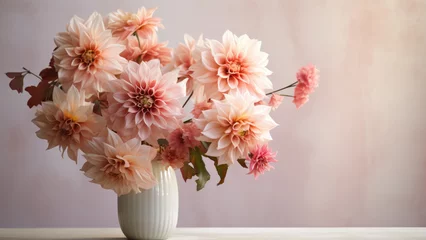 Deurstickers The appearance of spring: a bouquet of dahlias under the melted snow © HEALTH AND BEAUTY 