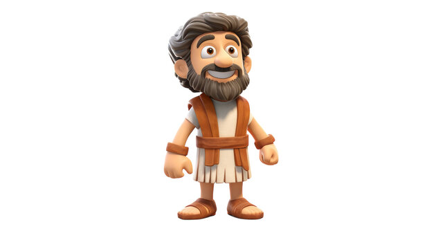 A toy figurine of a man with a distinguished beard stands in a thoughtful pose