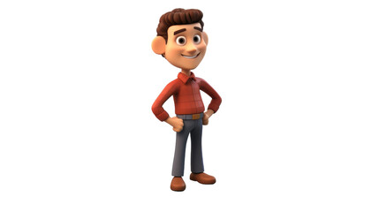 Cartoon character with hands on hips in a strong and confident pose