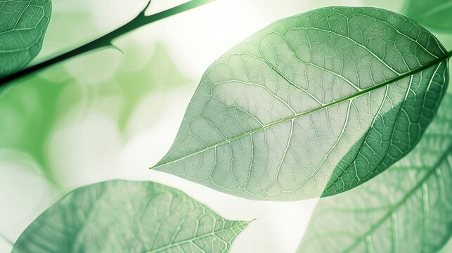Close-up image background of transparent leaf veins