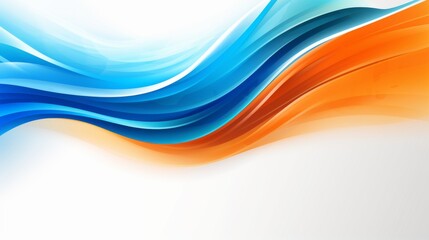 Naklejka premium An artistic abstract background featuring smooth waves in shades of blue and orange, symbolizing contrast and harmony