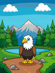 Soaring Eagle Over Majestic Mountain Landscape