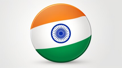 Digital illustration of the Indian flag in a badge-like round format on a clean background