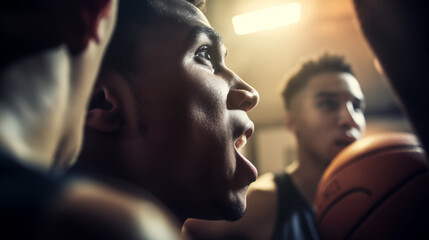 Fototapeta premium Youthful Excitement in Sports: Dynamic Indoor Basketball Games with Energetic Young Athletes