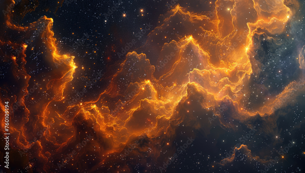 Canvas Prints scorching lava-like cosmic flows and starfield