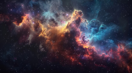 Fototapeta na wymiar Dazzling nebula with star-studded backdrop