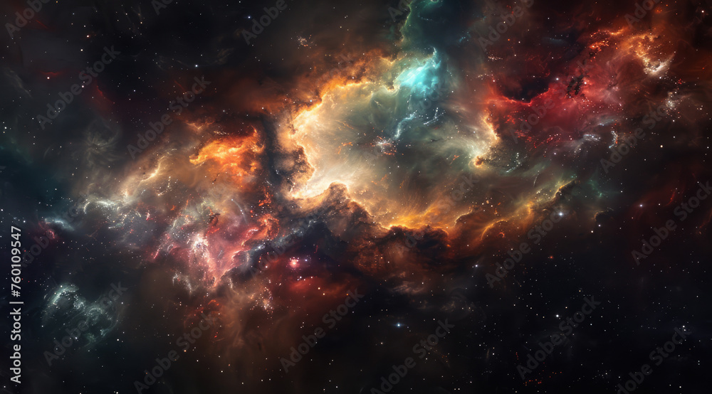 Wall mural vibrant cosmic clouds and stars in space