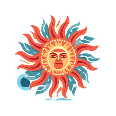 Sun of Argentina flat vector illustration isloated