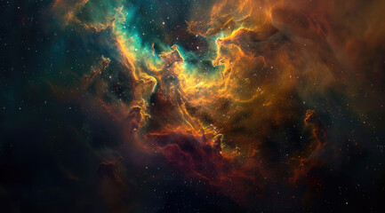 Ethereal Space Clouds with Brilliant Colors - obrazy, fototapety, plakaty