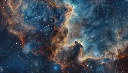 Majestic cosmic clouds and star clusters - obrazy, fototapety, plakaty