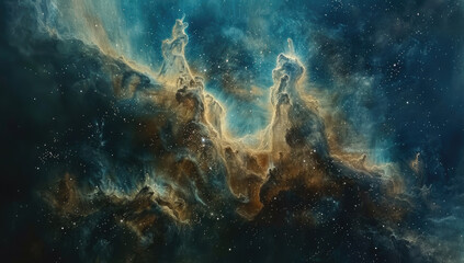 Intriguing interstellar gas formations - obrazy, fototapety, plakaty