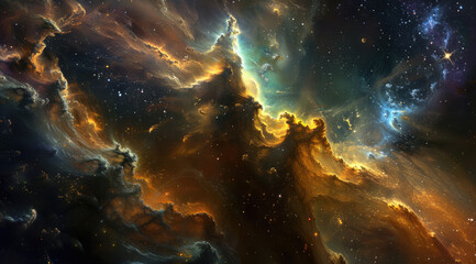 Majestic cosmic cloud formation in space - obrazy, fototapety, plakaty